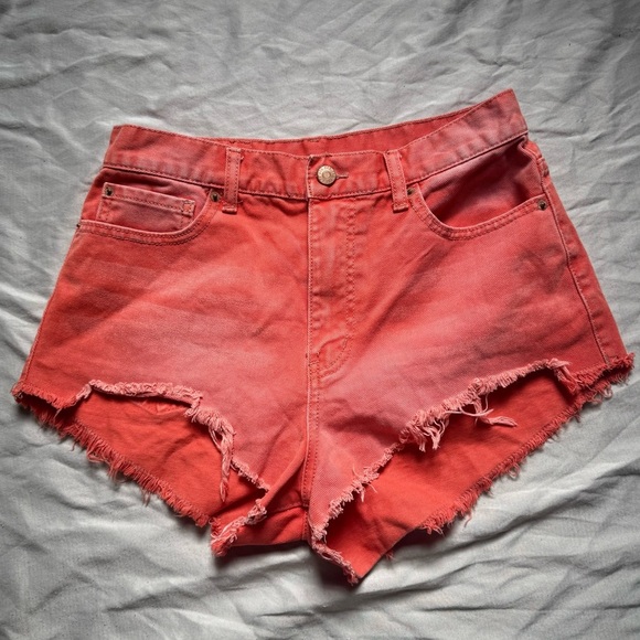 Urban Outfitters BDG Cheeky Shorts Size 29 Orange Denim 100% Cotton 2” Inseam - Picture 1 of 5